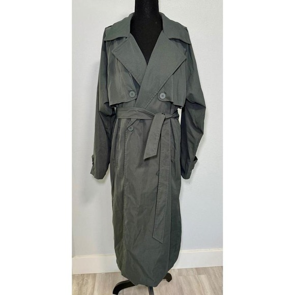 MESHki Andreas Oversized Trench Coat Charcoal Gray Size S - Picture 2 of 8